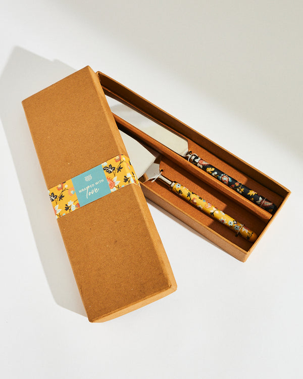 Pixel Paisley Cake Knife & Server (Set of 2)