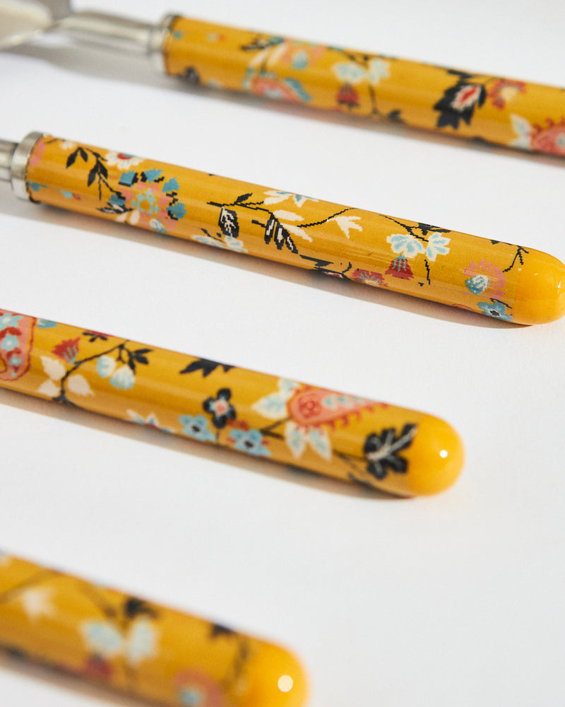 Pixel Paisley Meal Spoons  Yellow ( Set of 4)