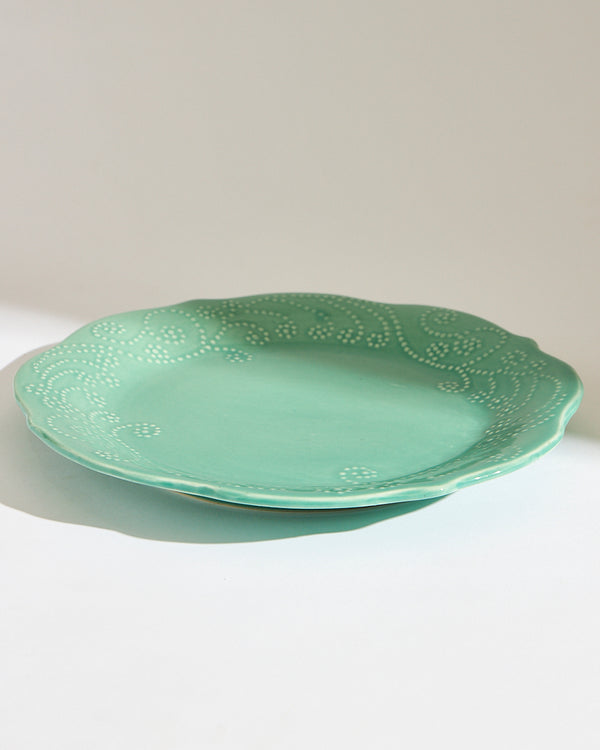 Essentials Lace Dinner Plate, Green