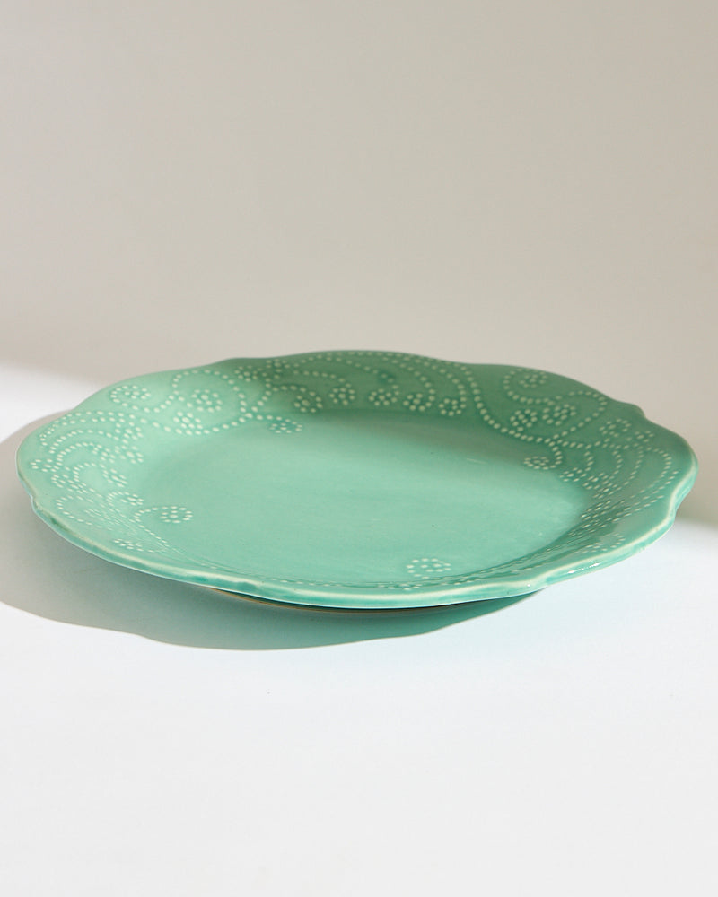 Essentials Lace Dinner Plate, Green