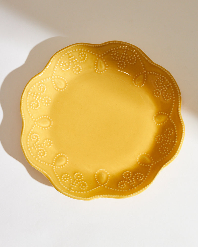Essentials Lace  Quarter Plate, Yellow