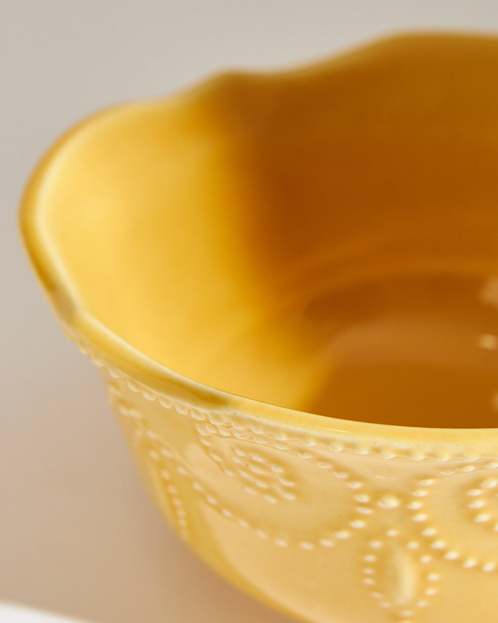 Essentials Lace Serving Bowl, Yellow