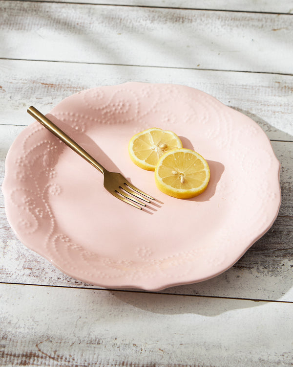Essentials Lace Dinner Plate, Pink