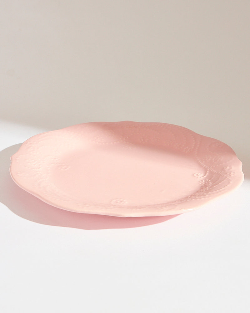 Essentials Lace Dinner Plate, Pink