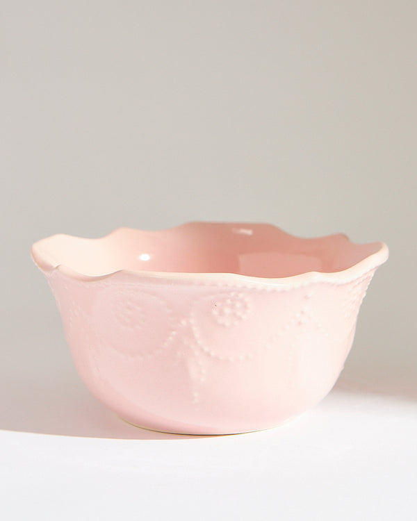 Essentials Lace Serving Bowl,Pink