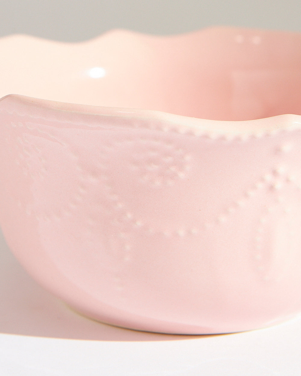 Essentials Lace Serving Bowl,Pink