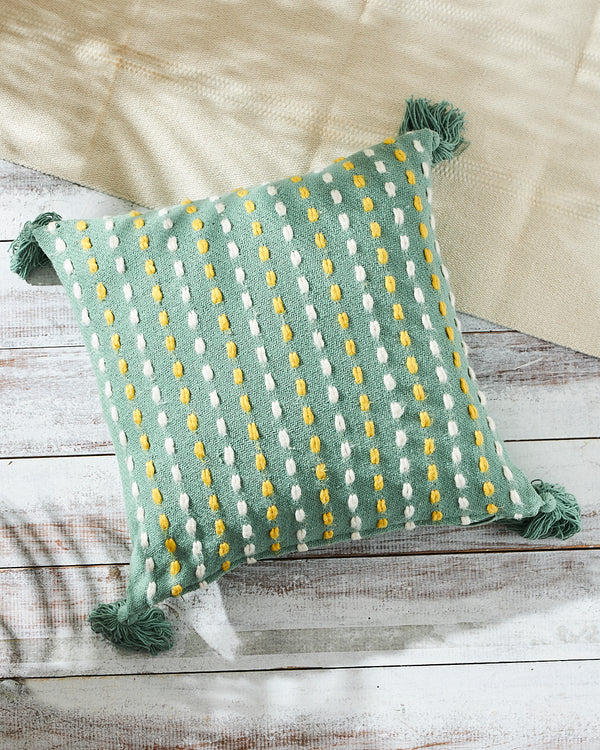 Essentials Kantha Cushion Cover, Green