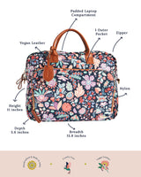 Batik Bloom Laptop Bag, Navy