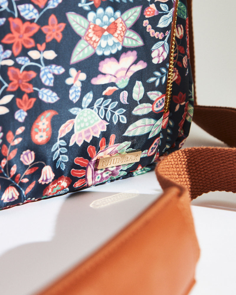 Batik Bloom Laptop Bag, Navy