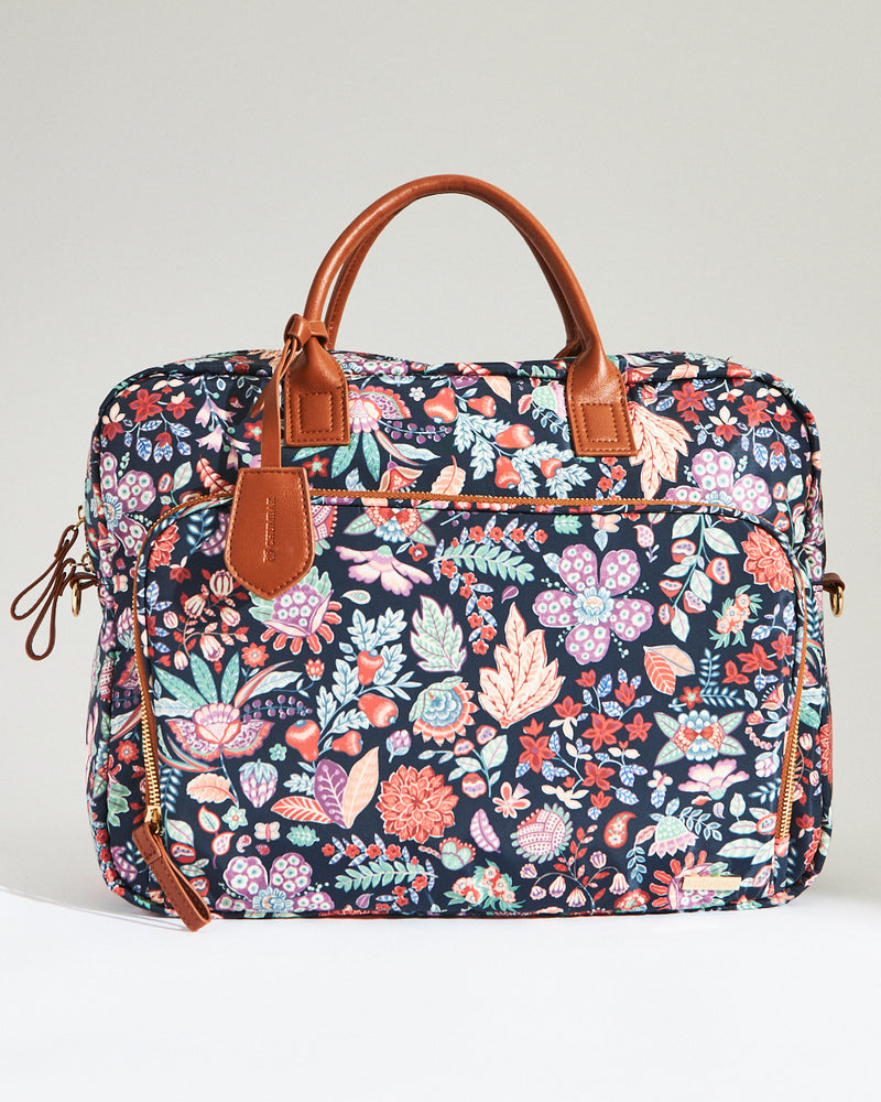 Batik Bloom Laptop Bag, Navy