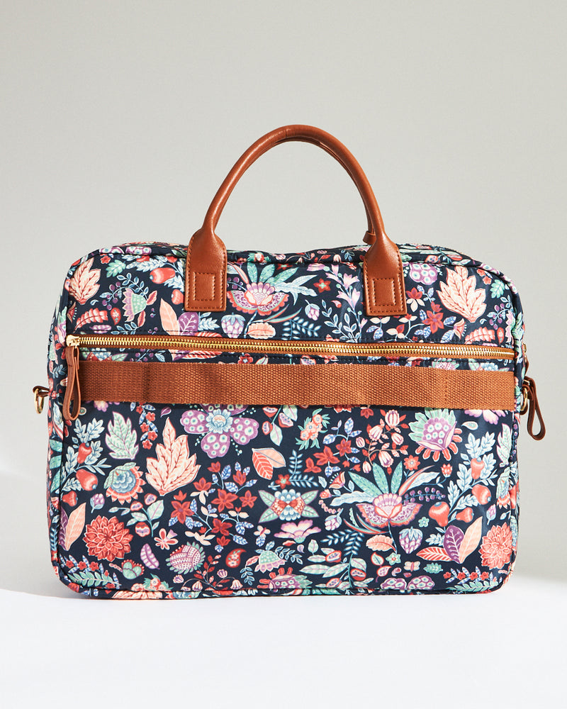 Batik Bloom Laptop Bag, Navy
