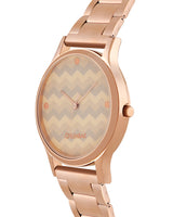 Teal by Chumbak Chevron Watch,Stainless Steel Link Strap