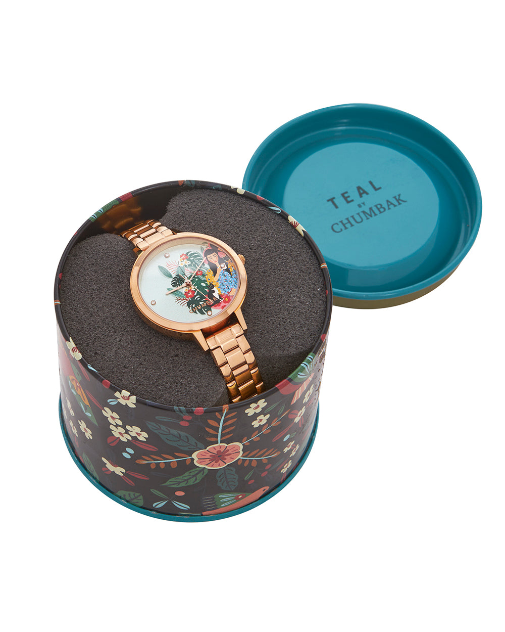 Teal by Chumbak Live Slow Watch,Stainless Steel Link Strap