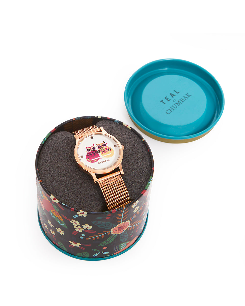 Teal by Chumbak Being Catty Watch,
Stainless Steel Mesh Strap