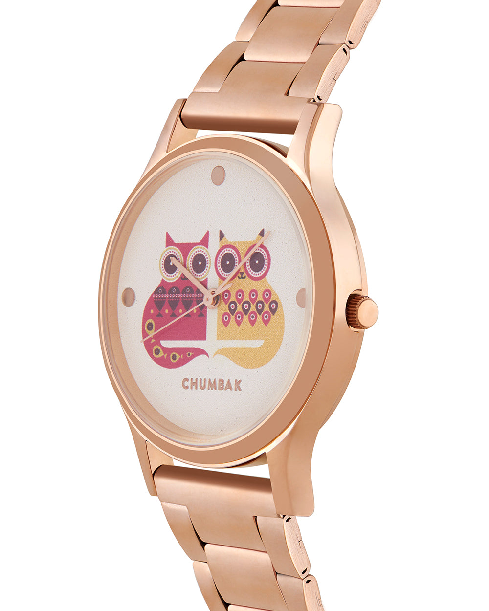 Teal by Chumbak Being Catty Watch,Stainless Steel Link Strap