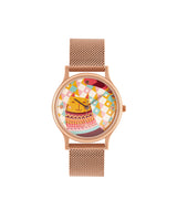 Teal by Chumbak Carnival Cat Watch,Stainless Steel Mesh Strap