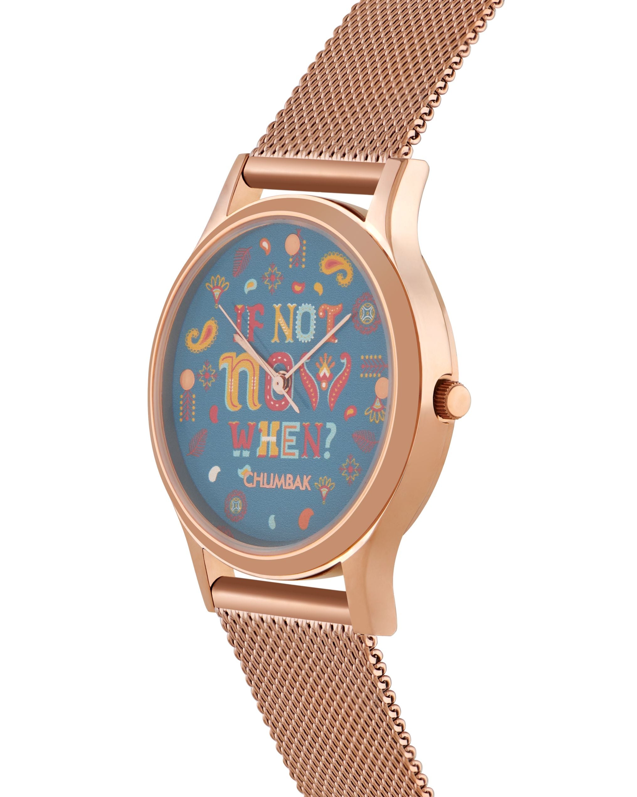 Teal by Chumbak Daily Hustle Watch,Stainless Steel Mesh Strap