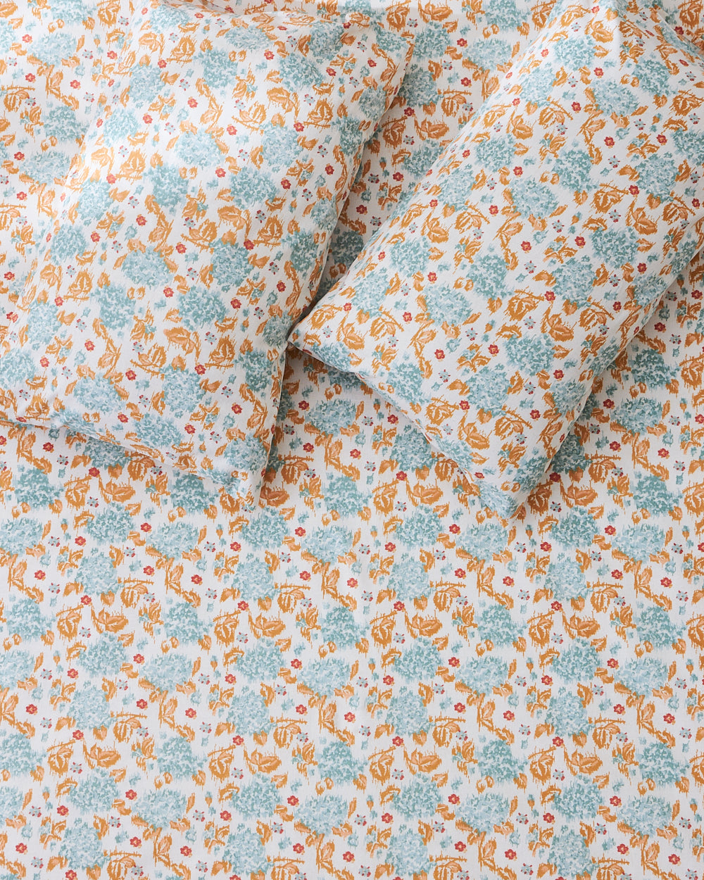 TEAL by Chumbak Pixel Florals  Bedsheet, Teal - Queen size, 104 TC