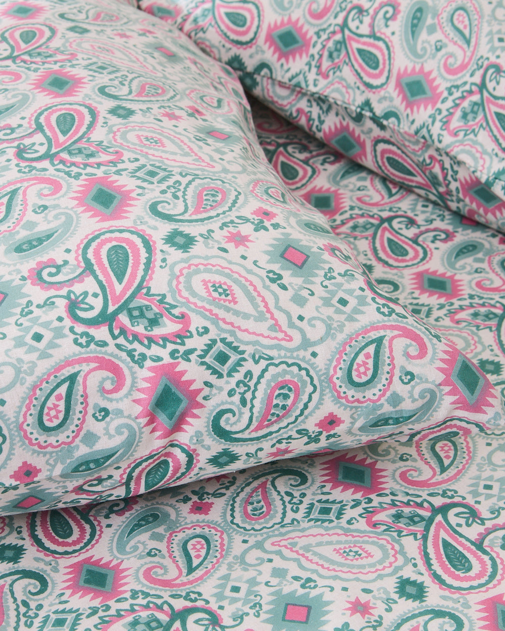 TEAL by Chumbak Paisely Bedsheet, Teal - Queen size, 104 TC
