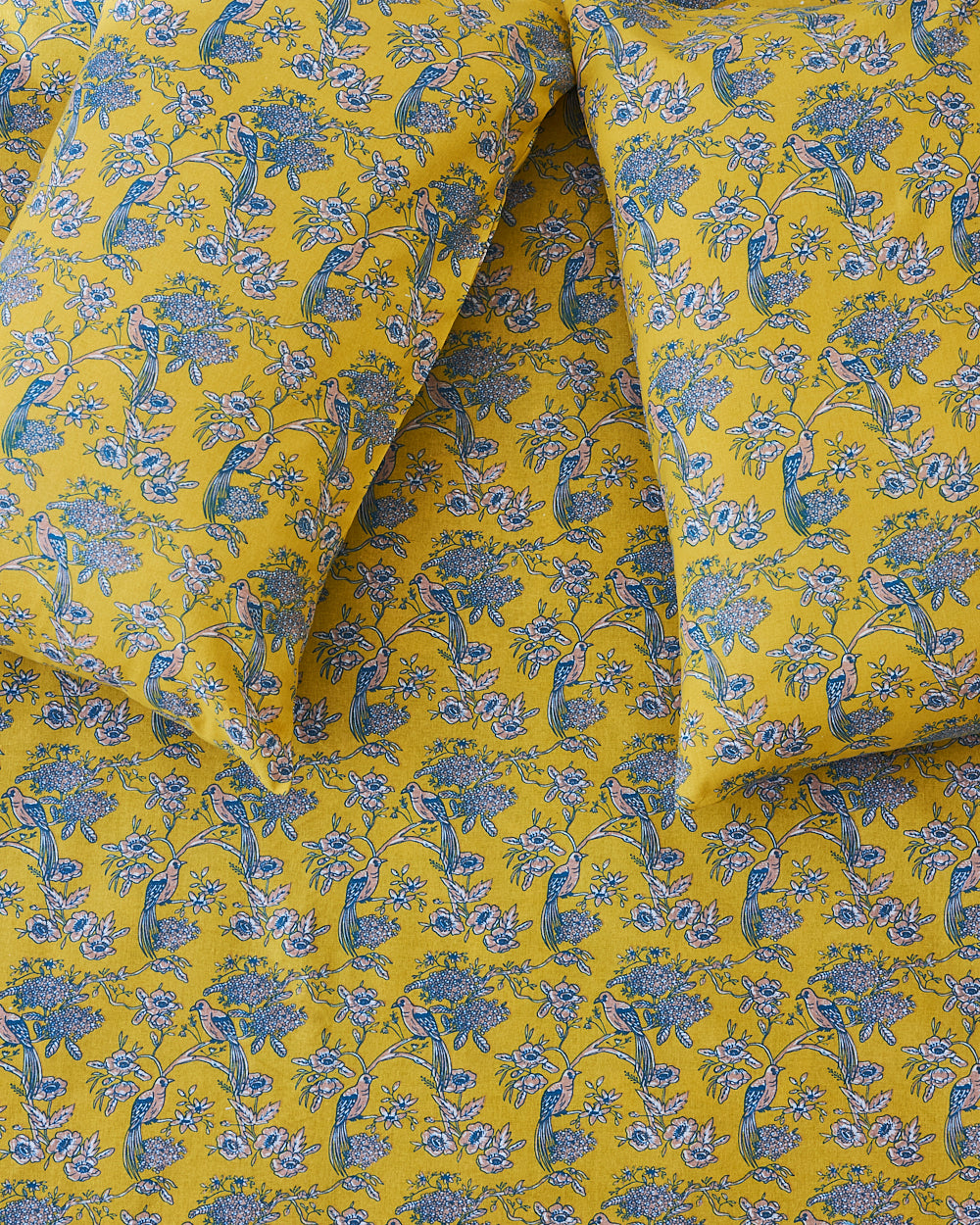 TEAL by Chumbak Persian Pottery Bedsheet, Yellow - Queen size, 104 TC