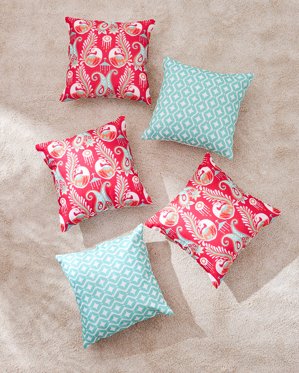 Teal by Chumbak | Paisley Fusion 16" Cushion Covers , Set of 5