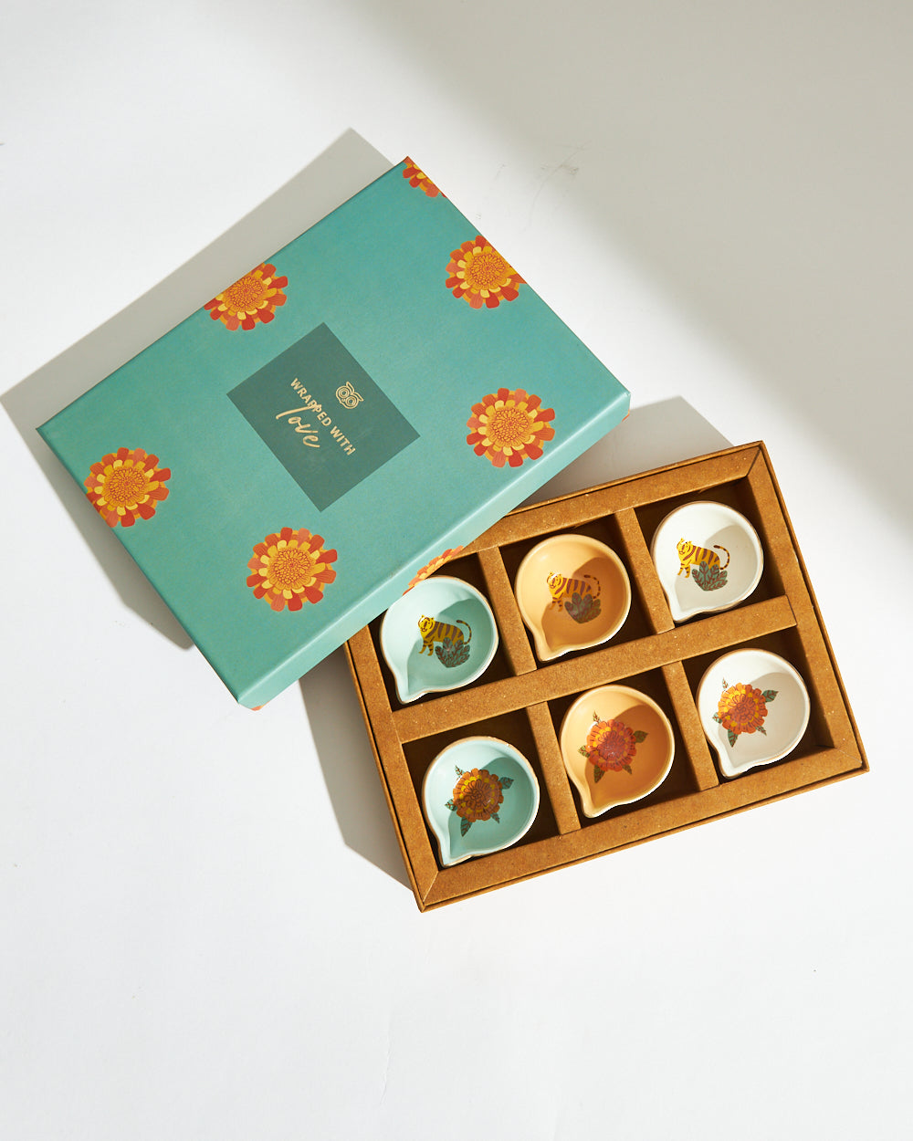 Marigold Diya Gift Box | Set of 6