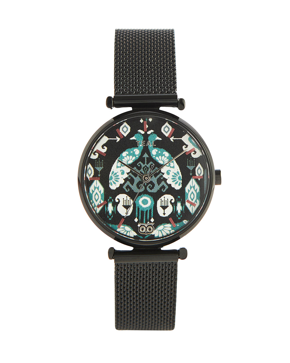 Teal by Chumbak Peacock Peeper Watch | Metal Mesh Strap - Blue