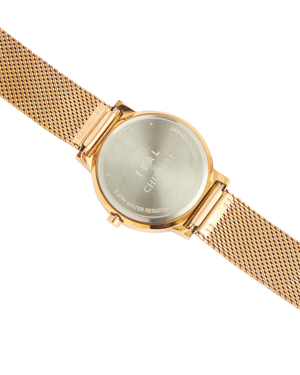 Teal by Chumbak  Jaded Watch | Metal Mesh Strap - Rose Gold