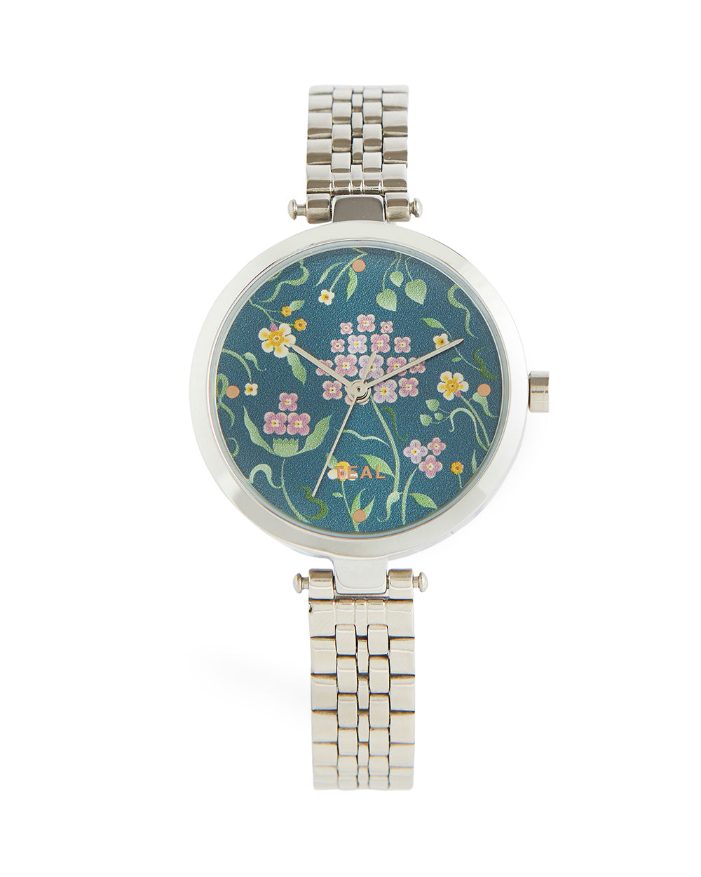Teal by Chumbak Tropic Watch |Metal Link Strap - Navy