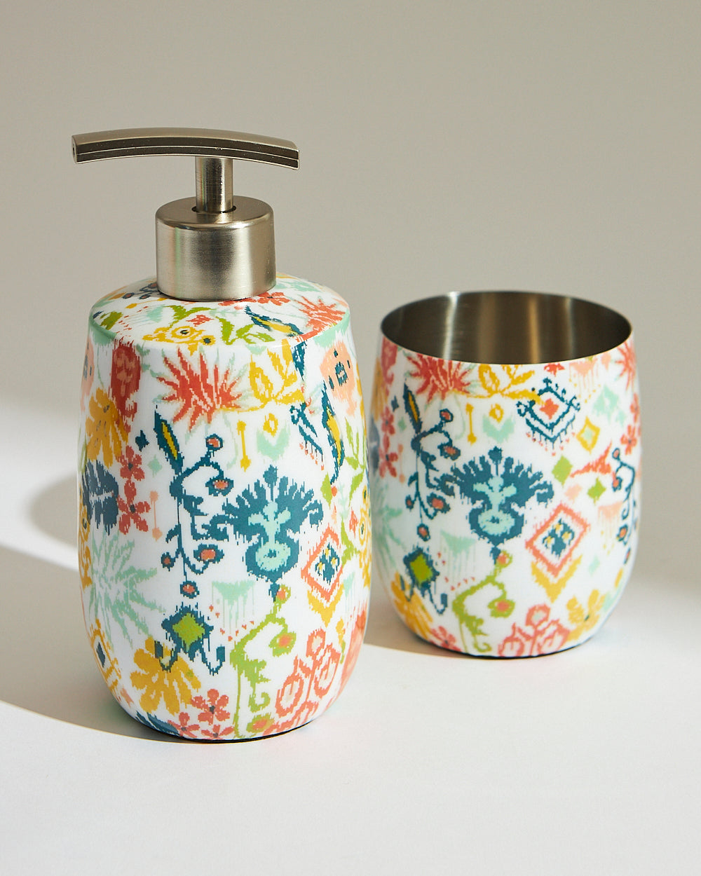 Soap Dispenser & Tumbler Set | Ikat