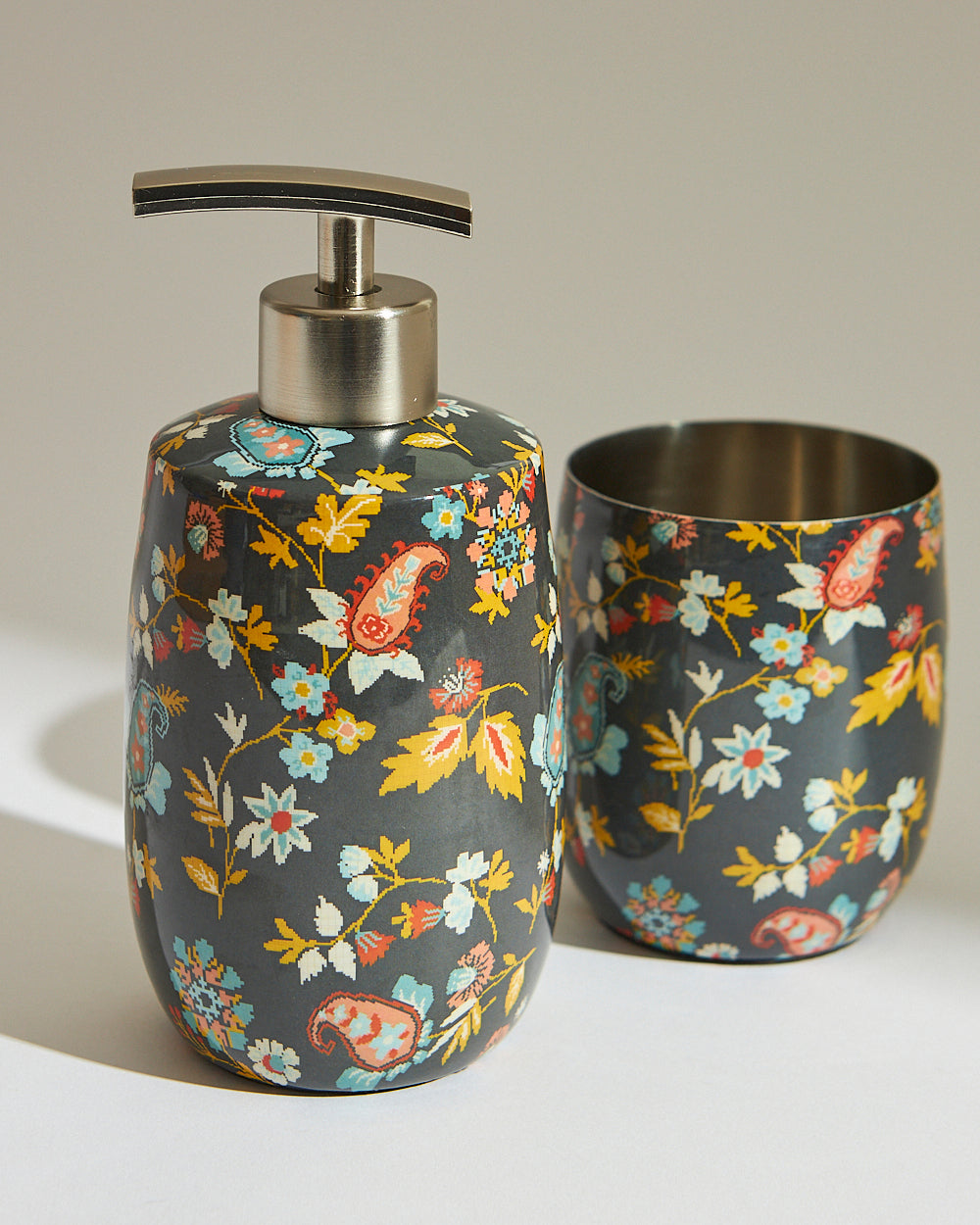 Soap Dispenser & Tumbler Set | Pixel Paisley