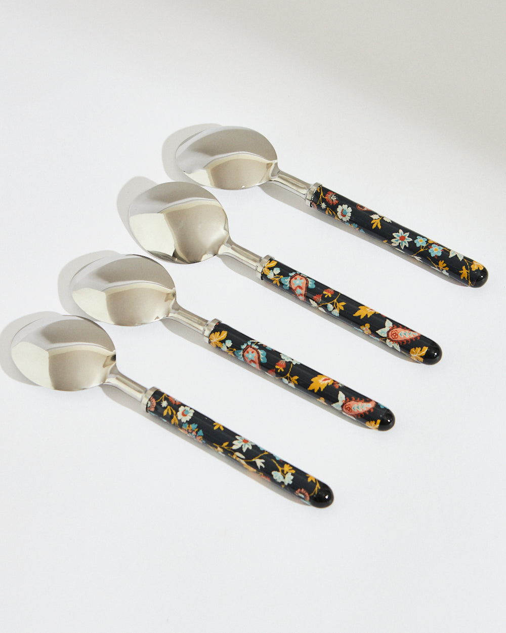 Pixel Paisley Meal Spoons Black ( Set of 4)