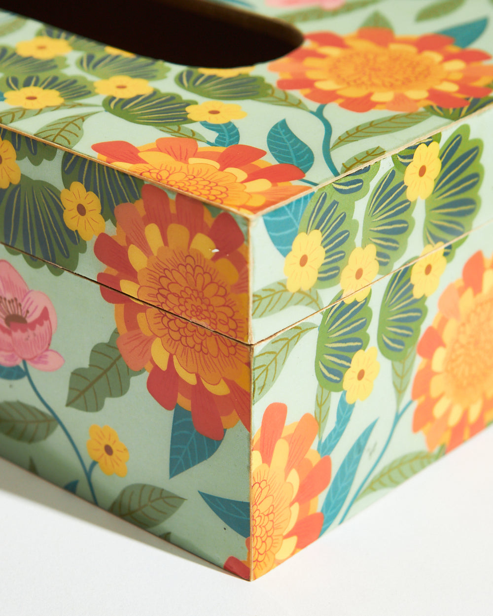 Marigold Tissue Box | Wood