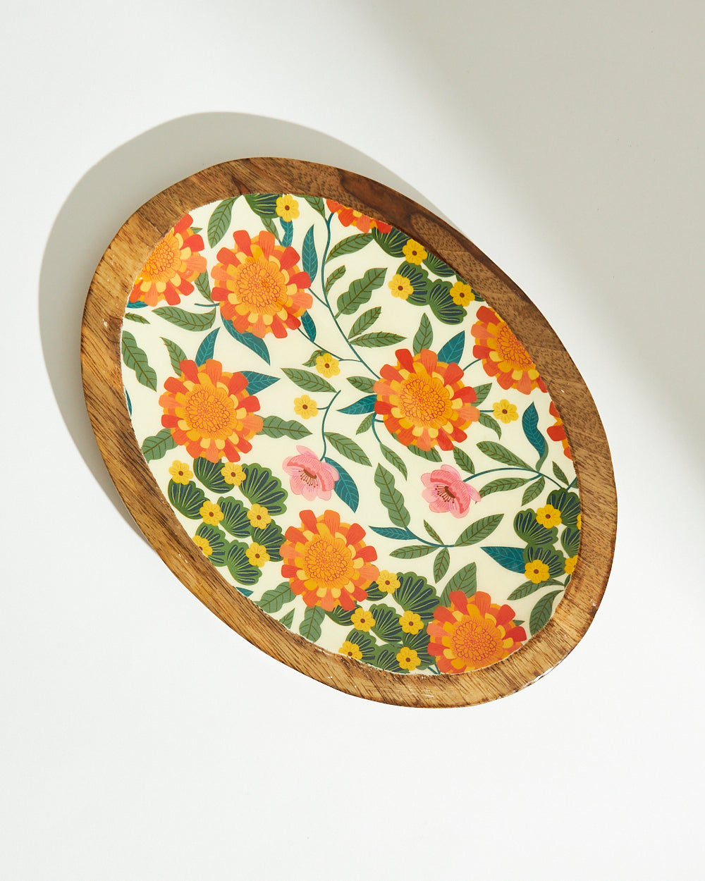 Marigold Oval Snack Platter | Wood