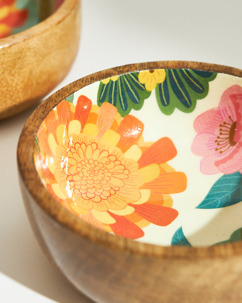 Marigold Mini Snack Bowls (Set of 2)| Wood