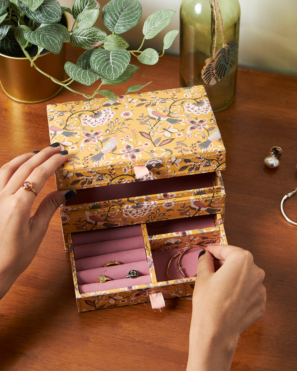 Bahaar Jewellery Organiser  - Mustard