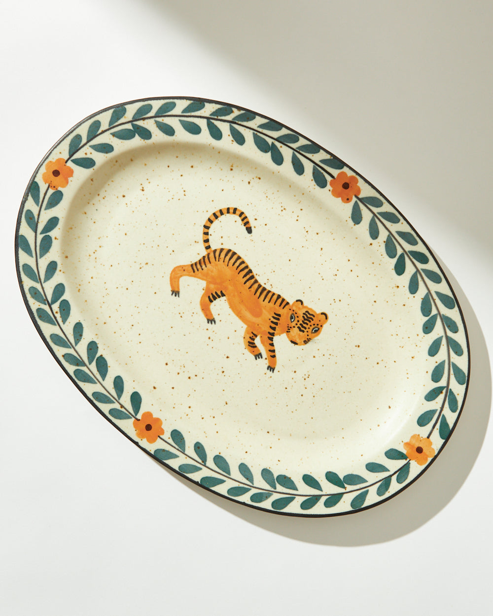 Marigold Royal Tiger Large Platter | Handpainted Stoneware