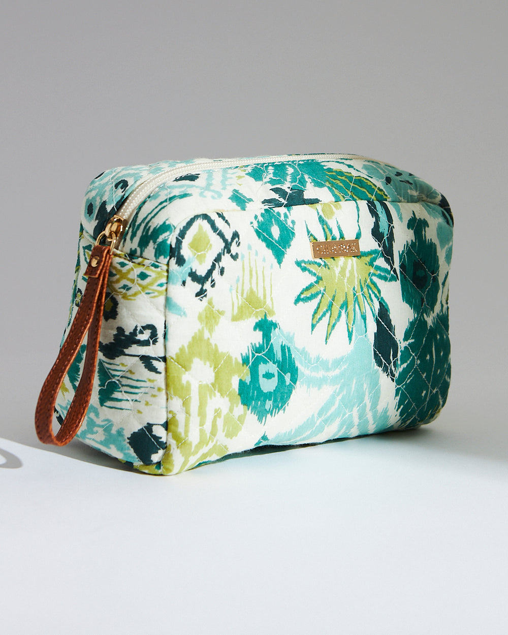 Tropical Ikat Quilted Pouch