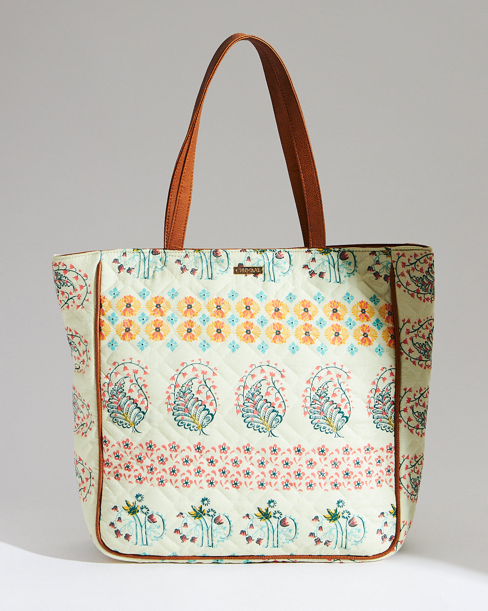 Tropical Ikat Quilted Tote