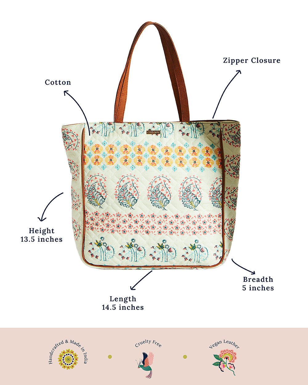 Tropical Ikat Quilted Tote