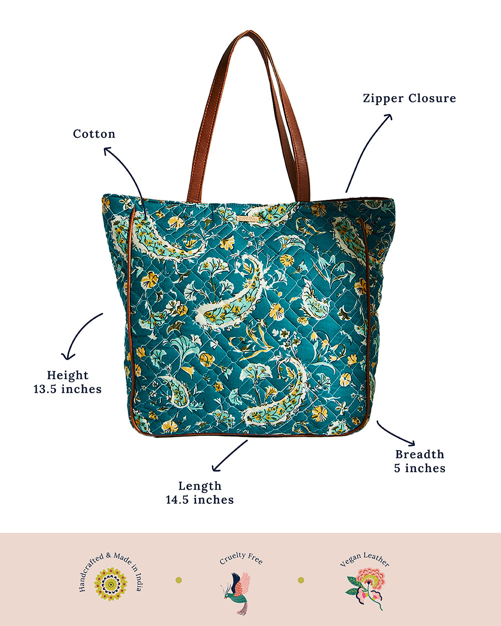 Paisley Bloom Quilted Tote