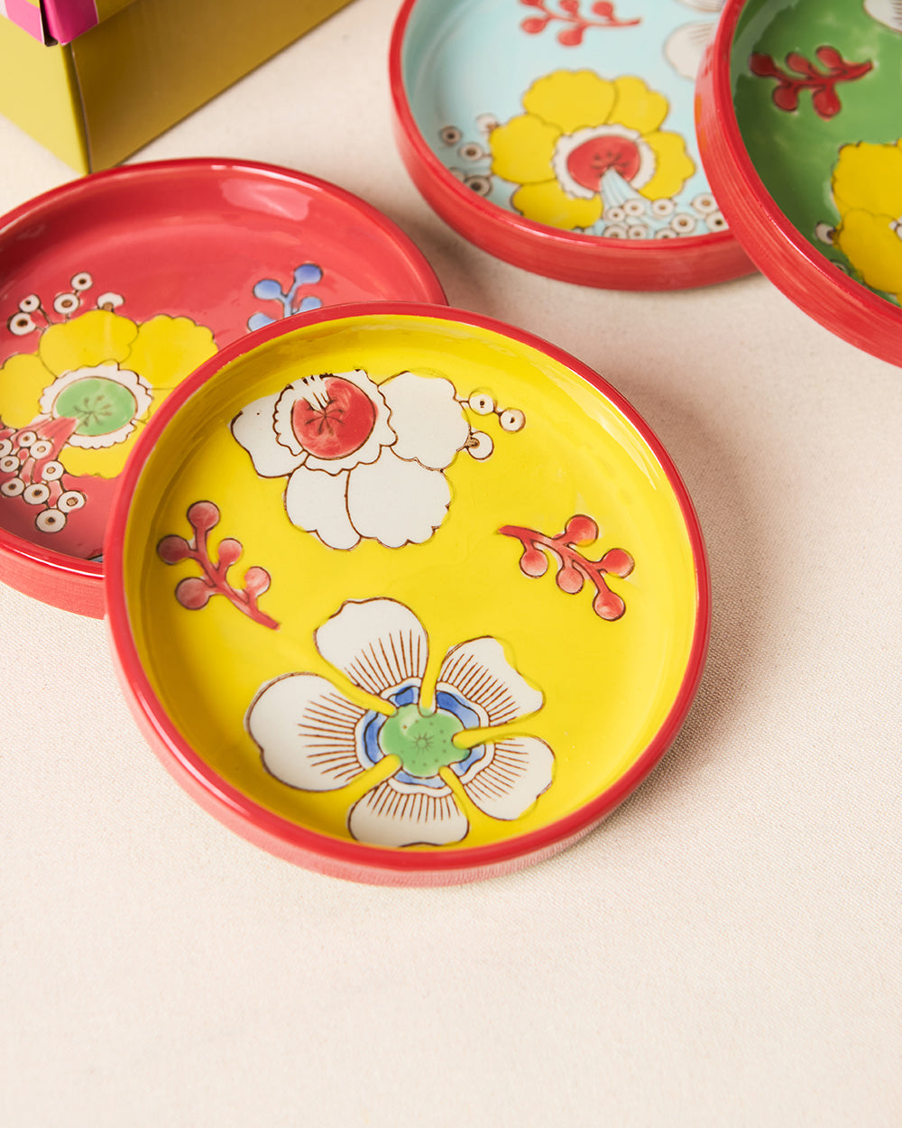 Hibiscus Bloom Snack Plates | Set of 4