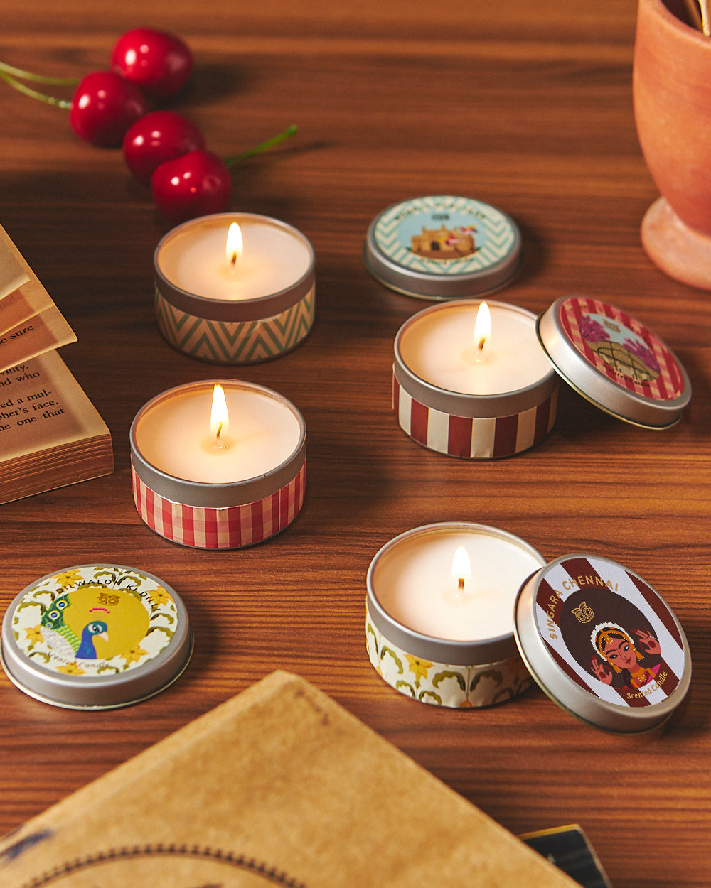 Cities of India Tin Candles Gift Box | Set of 4