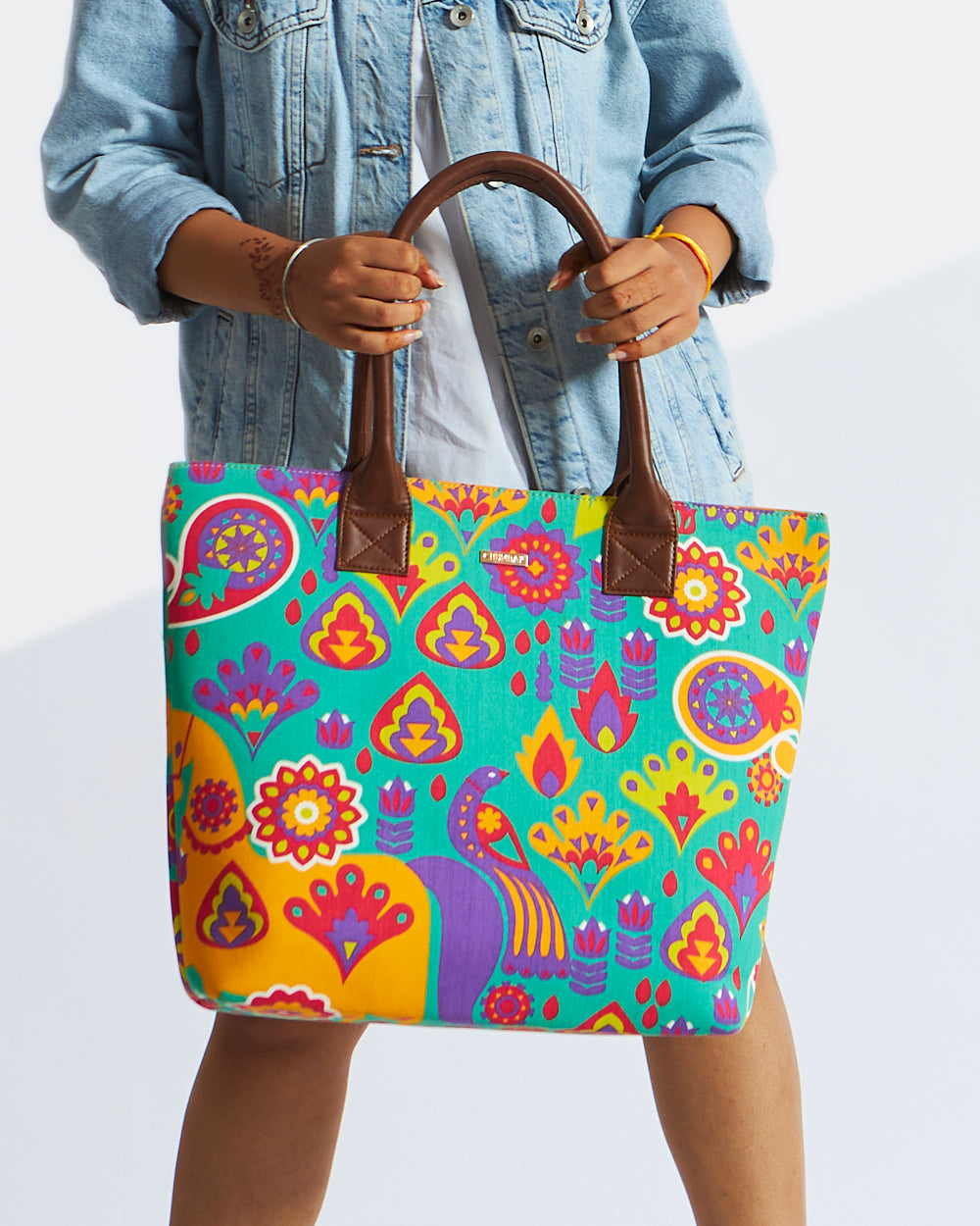 Royal Peacock Tote - Teal