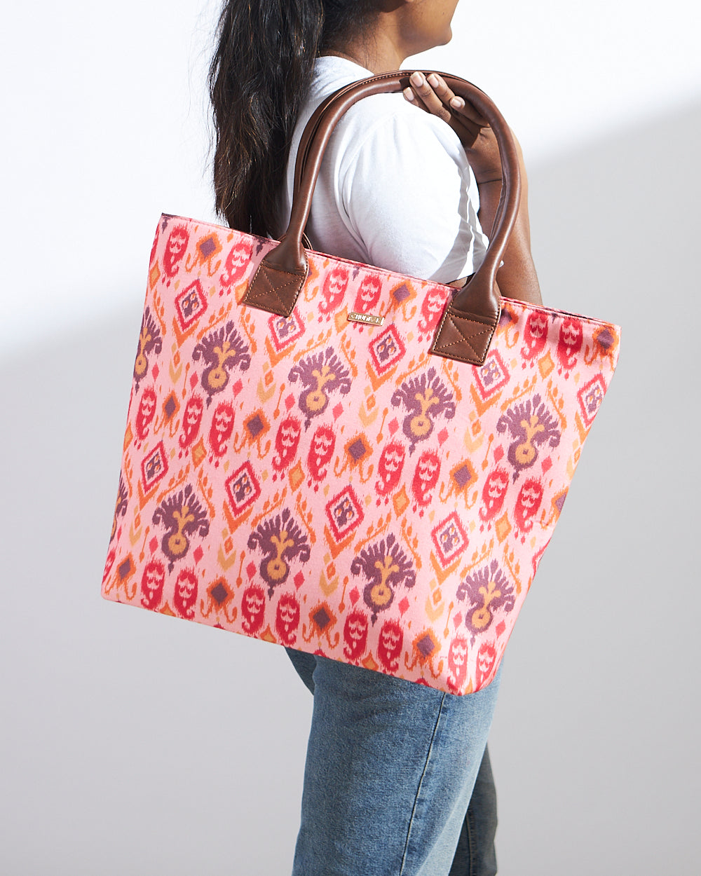 Bohemian Pink Ikat Tote