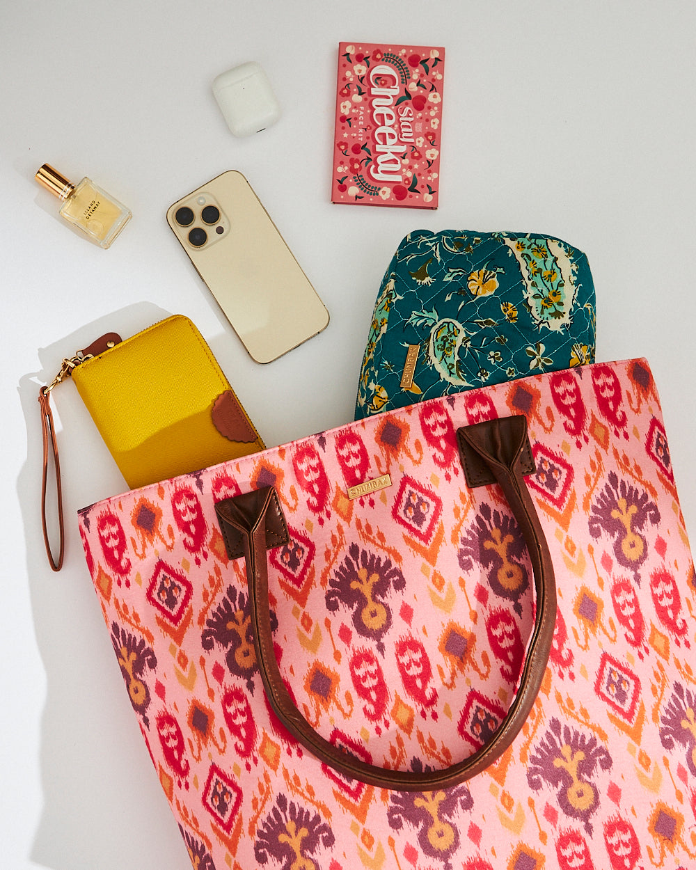 Bohemian Pink Ikat Tote