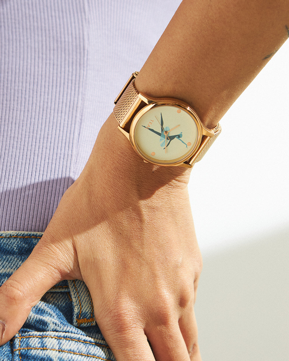 Teal By Chumbak | Ballerina Watch - Metal Mesh Strap