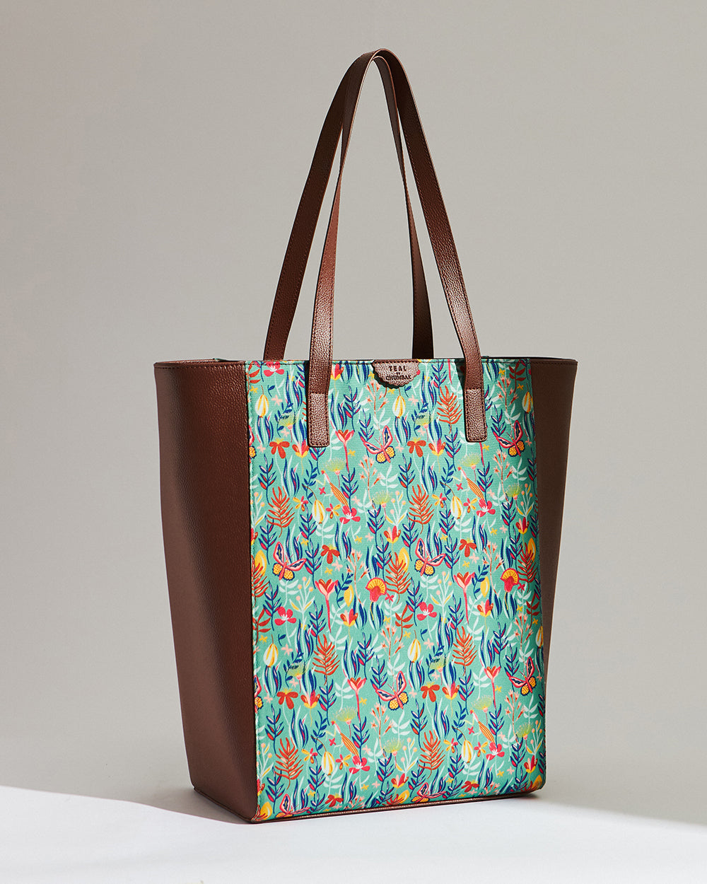 Teal by Chumbak Tokyo Blooms  Shopper tote