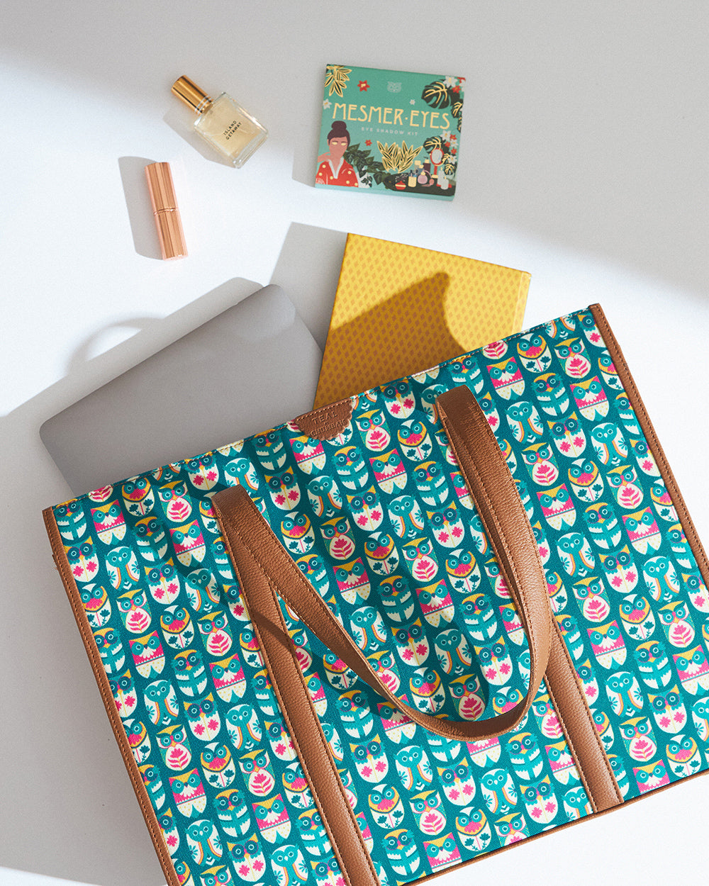 Teal by Chumbak Owl March Canvas Tote