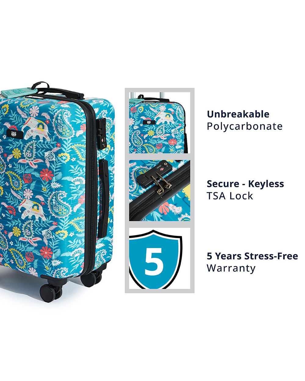 Paisley Tusker Luggage, Set of 2 | Cabin + Check-in